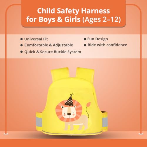 Image of Tony Stark Kids Safety Belt for Two Wheeler with Reflective Strips, Portable Seat Belt Children Motorcycle Harness for Motorcycle Bike, Adjustable Safety Harness for Boys Girls (Little King)