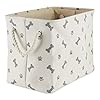 Bone Dry Pet Storage Collection Paw and Bone Print, Small Rectangle, 14x8x9, Gray