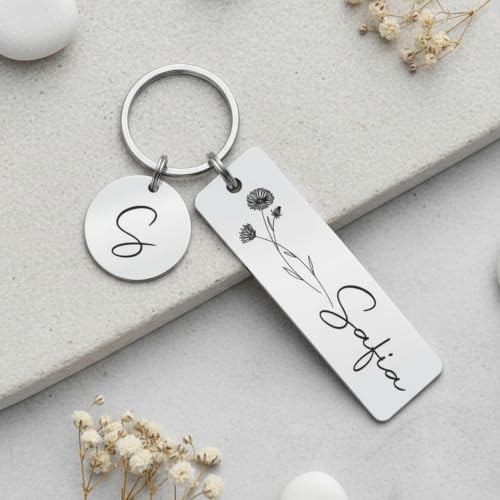Image of Customized Name Keychain | Personalized Gift, Metal Keyring, For Bike Car Home Office, Romantic Anniversary Birthday Valentine