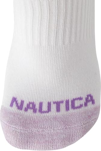 Image of Nautica Womens No Show Socks Moisture Wicking Athletic Low Cut Socks 6 Pack | Moisture Wicking Dri-Motion Fabric, Cushioned Key Areas, Banded Arch Support, No Show Low Cut, Shoe Size 4-10