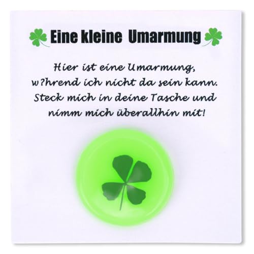 kleeblatt Glücksbringer Pocket Hug, Vierblättriger Klee Glücksbringer Aufmunterung Karte, Gute Besserung Geschenke Get Well Soon Gift Viel Glück Kleine für Frauen Kinder Paare Freunde Familie