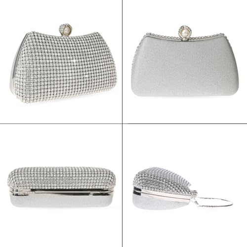 Image of Women's Sparkly Rhinestone Clutch Purse Evening Shoulder Bag