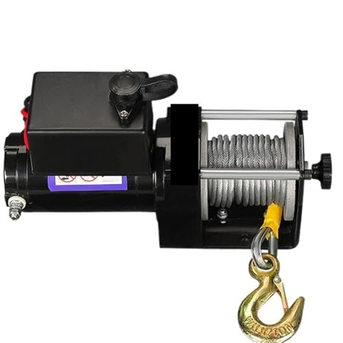 �d���E�C���`�A 3000LBS 24V/12V Electric Winch + 8M Synthetic Rope, Wireless Control, Suitable For ATV SUV Boat Truck Trailer Recovery O