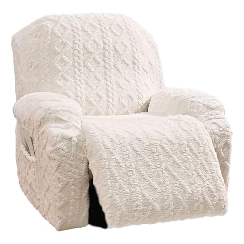 エレガントなソファプロテクターカバーセット幾何学模様のぬいぐるみの伸縮性のあるフィット感のあるリクライニングチェア (1人掛け) 装飾リクライニングチェア