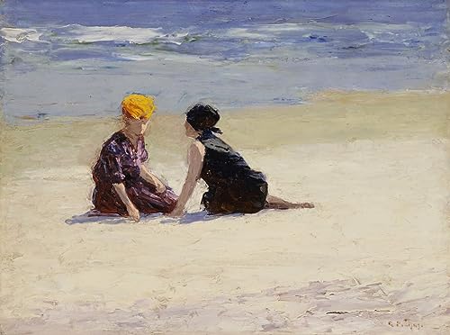 Poster Confidences par Edward Henry Potthast 58x90 cm décoration murale en toile