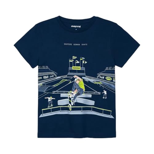 T-shirt enfant manches courtes bleu foncé résistant aux lavages