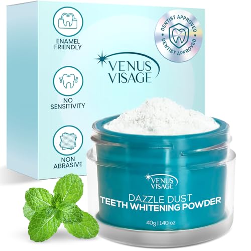 Image of Venus Visage Dazzle Dust Teeth Whitening Powder - Enamel-Safe Toothpaste Powder for Stain Removal (40 g /140 oz)