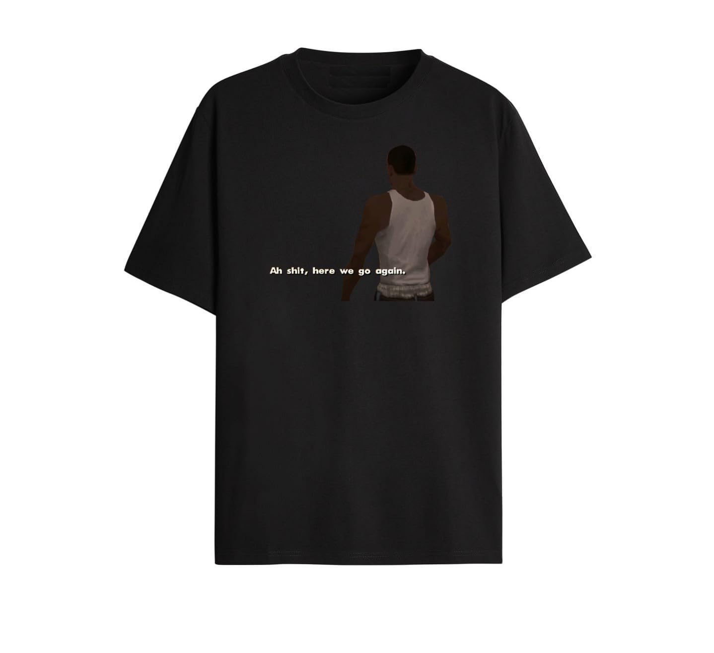 Unisex Cotton 'ah Shit here we go Again' Meme Printed Half Sleeve T-Shirt, Multicolour-picture-27
