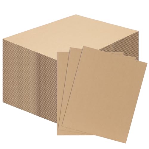Image of RLAVBL 100 Pack 11x14 Corrugated Cardboard Sheets, Flat Cardboard Inserts for Shipping, Mailing, Packing, DIY Crafts