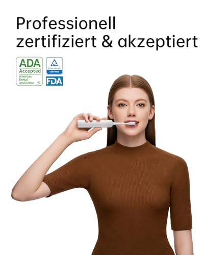 Laifen Wave elektrische Zahnbürste, Oszillation & Vibration Elektrische Schallzahnbürste für Erwachsene mit 3 Bürstenköpfen, IPX7 Wasserdicht Wiederaufladbar Reisezahnbürste (Superhelles Weiß) – Bild 7