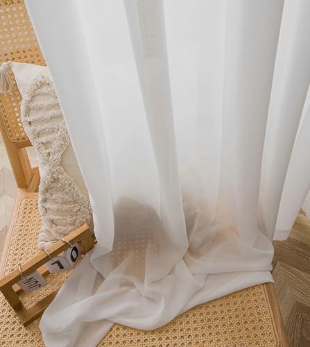 Voilage blanc uni 132x274 en polyester fluide et résistant avec oeillets