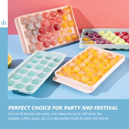 BESPORTBLE Set de 4 moldes para bolas de hielo con tapa miniatura 6