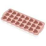Heart Shaped Ice Cube Trays with Lids Novelty Chocolate Mold Food-Grade Silicone Ice Cube Molds, Reusable Soft Silicone Ice Cube Tray for Whiskey Cocktail Chocolate Valentine's Day