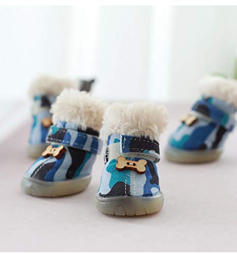 Colorfulhouse® Cute Bone Pet Snow Boots Nonslip Winter Dog Boots 4 Pcs #TOP4