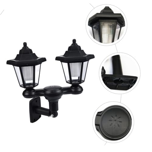 Lampe murale solaire double tête étanche design pour éclairage de jardin et terrasse chic - 3