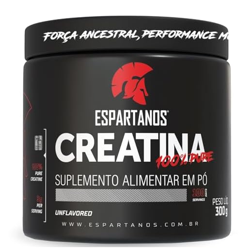 Creatina Monohidratada 100% Pura em pote 300g Espartanos Suplementos