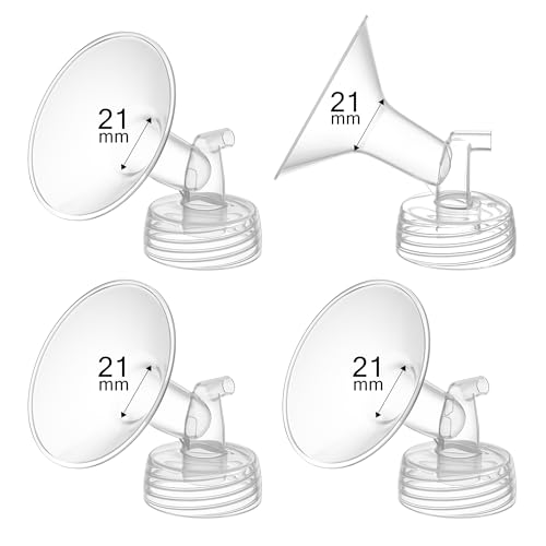 Image of GOTOCUT 4PCS 21mm Breast Pump Flanges, Compatible with Spectra S1/S2/9Plus/Synergy Gold, Motif Luna, Wide-Mouth Bottle Fit, Breast Pump Accessories