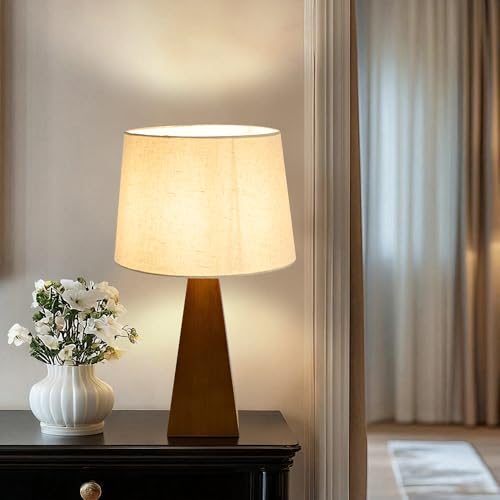 Image of Bamboo Table Lamp, Dimmable Bedside Lamp for Bedroom Decor