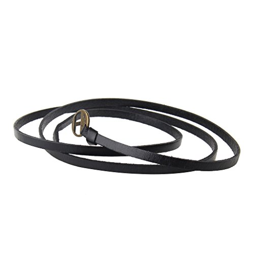 GelConnie Leather Bracelet Adjustable Multi Layer Wrap Bracelets Punk Leather Wristbands for Men, Women LPB318-Black - Image 4