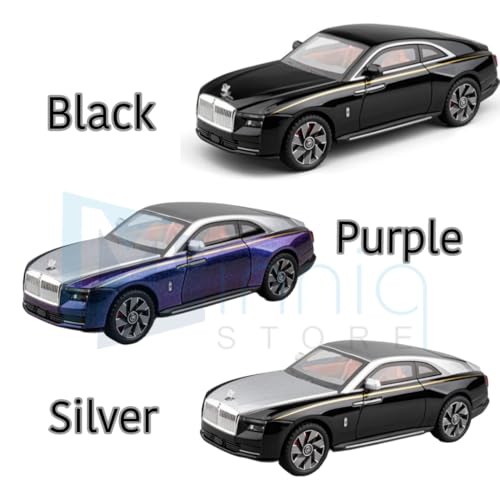 Image of 1:24 Rolls -Royce Spectre Model Car with Box, Zinc Alloy Pull Back Toy car with Sound and Light for Kids Boy Girl Gift [Colors as Per Stock]