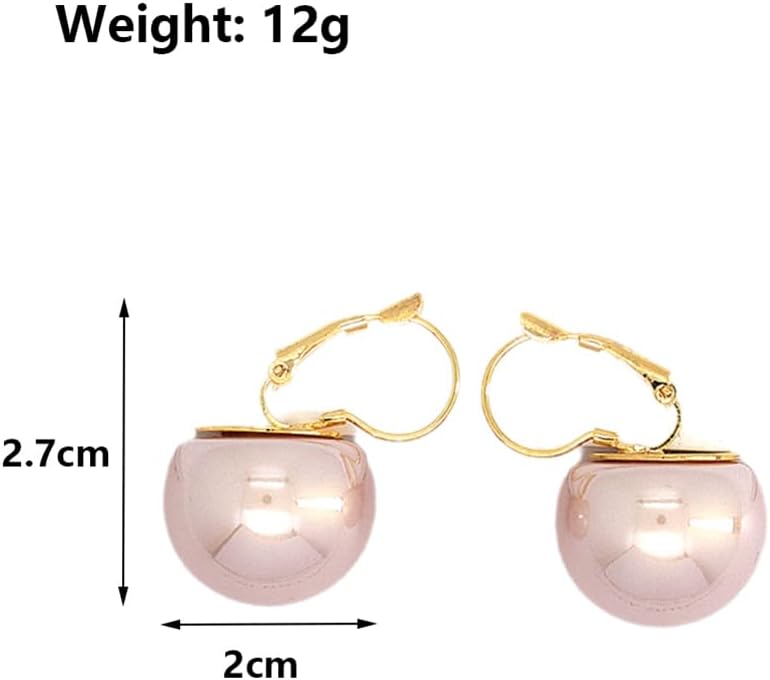 Large Pearl Earrings for Women Dainty 20MM Big Pearl Drop Dangle Earrings Hypoallergenic Gold Hoop Earrings Trendy Birthday Jewelry Accessories Gifts - Image 3