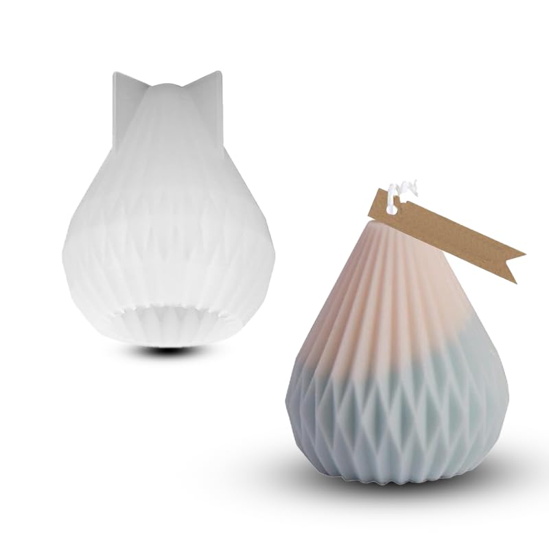 YellowCult 3D Geometrical Conical Drop Silicone Mold for Candle Epoxy Resin Casting DIY Aromatherapy Candles Wax Soaps Polymer Clay Candy Cake Handmade Chocolate Ice Cube Jelly Making Craft Supplies