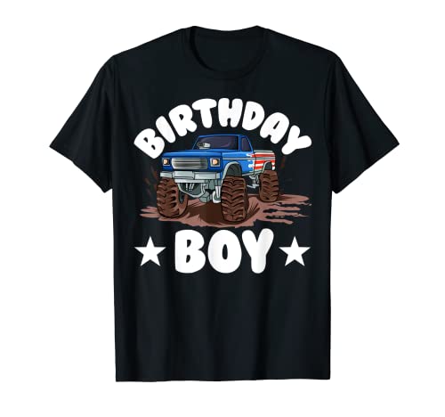 Monster Truck Birthday Boy Funny Gift Maglietta