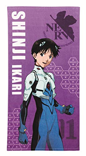 Serviette Evangelion Shinji grand format pour plage et piscine avec sa boîte