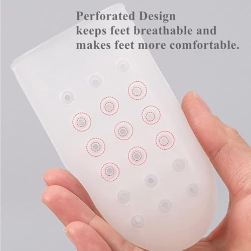 Image of 4cm Height Increasing Silicone Insoles Height Increasing Socks Shoes Hidden Heel Insoles Extension