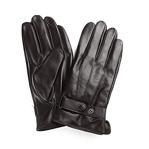 Preisvergleich Produktbild Handschuhe Wärme Modeaccessoires Hochwertige Herren Lammfell Handschuhe Samt gefüttert Echtes Leder Schnalle Fahren Winterhandschuhe Für Männliche Fäustlinge