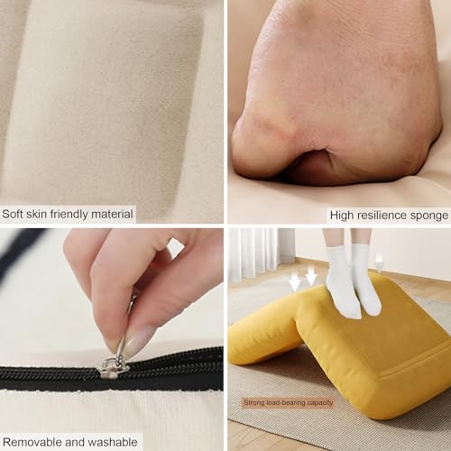 Chaise de sol pliante en mousse à mémoire de forme rose réglable - 5