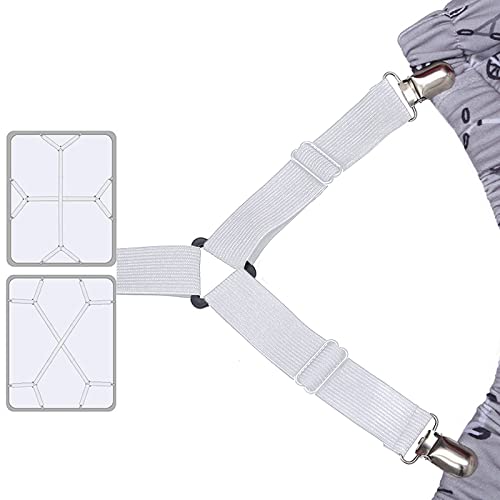 Suuwwn Bettlakenspanner - 4 Stück Set Gegen Verrutschte Bettwäsche