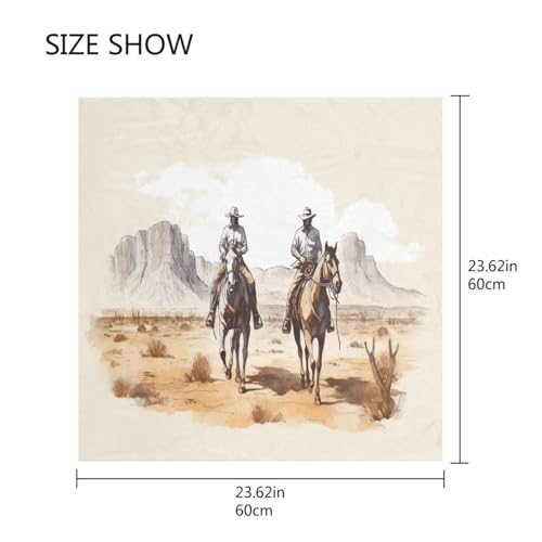 Square Scarf Western Cowboys Silk Feeling Bandanas Head Scarfs Hair Wraping Neckerchief for Women 23.6 Inch2