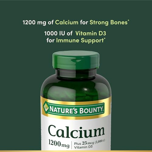 Nature’s Bounty Calcium 1200 mg with Vitamin D3, Bone Health & Immune Support, Vitamin D3 1000 IU, 220 Softgels - Image 4