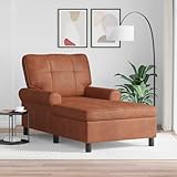 Matériau: PU antique INLIFE Chaise Longue avec Coussin Marron 91 x 157 x 91 cm PU Antique