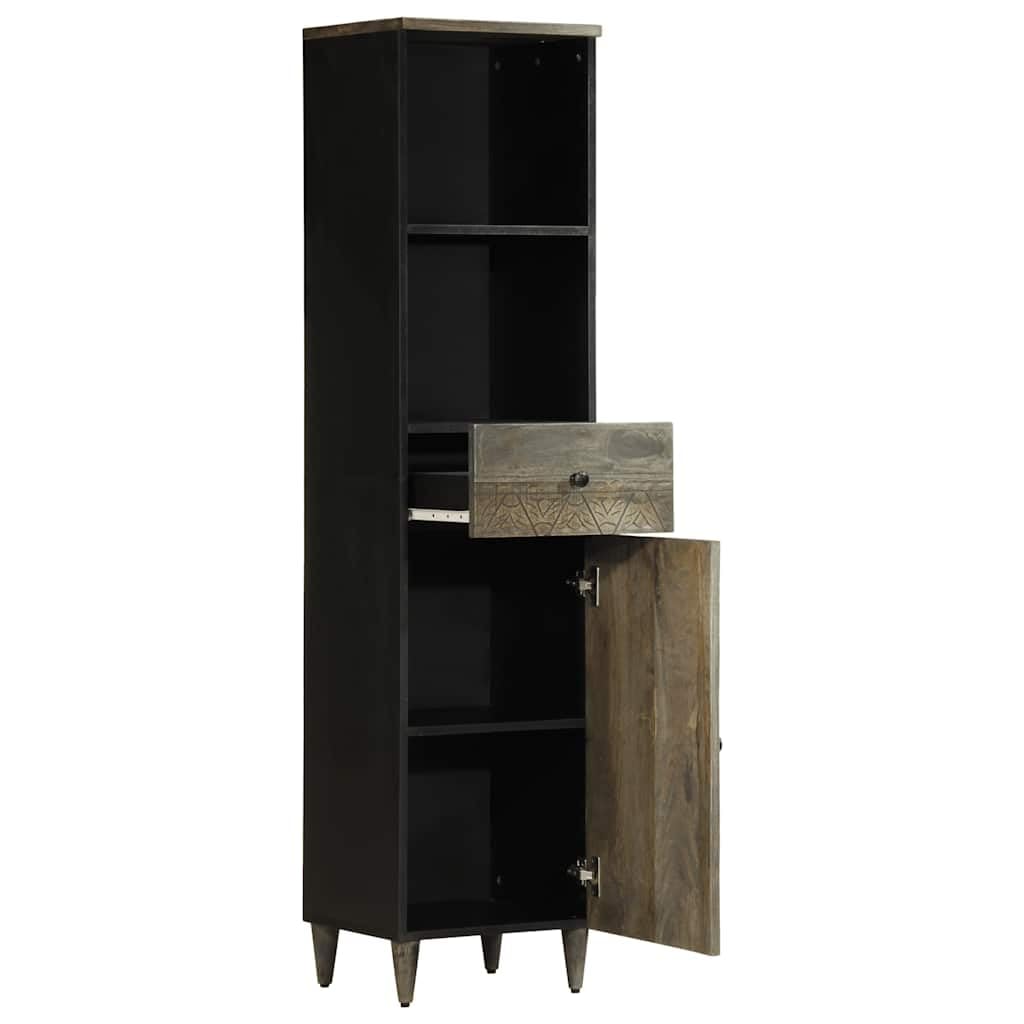 Mueble de Baño de Madera Sólida con Patrón Tallado a Mano y Amplio Espacio de Almacenamiento para Organización de Artículos de Tocador y Productos de Higiene Personal