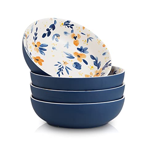 KitchenTour Suppenschüsseln, 100 ml, Servierschüssel für Salat, Nudel, Obst, Spülmaschine und Mikrowelle, 4 Stück, matt hellblau Cover