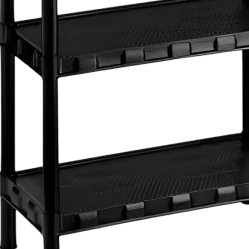 Estante Modular Preta Com 4 Prateleiras E Pezinhos