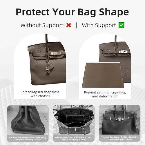 Image of DGAZ Purse Pillow Shaper Insert,Luxury Handbag Tote Shapers, Memory Foam- Fits Birkin 20 /25 /30 /35 /40 /45 /50 Bag(Etoupe Grey,BK25 Sellier)