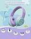 awatrue Kinder Kopfhörer, 74/85/94dB Sichere Lautstärke Kopfhörer Kinder mit Kabel, Stereo Sound, Faltbare, 3.5 mm Jack Over Ear Kinderkopfhörer für Ipad, Tablets, Schule, Reisen (Lila Grün)