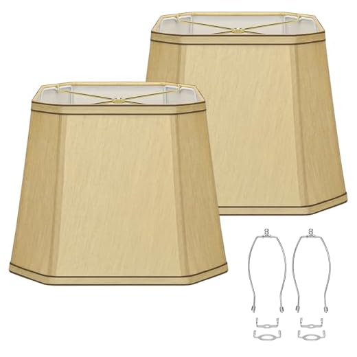 Modern Gold Rectangle Lamp Shades Set of 2