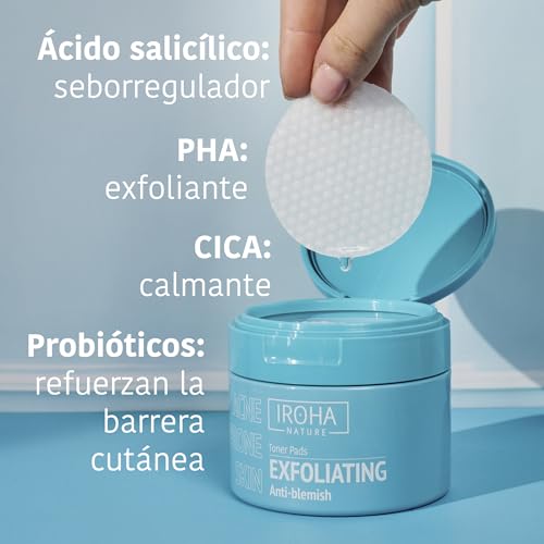 Iroha Nature - Kompletny pakiet rutynowy przeciw trądzikowi |Kwas salicylowy, niacynamid, probiotyki | Skóra tłusta z pryszczami i niedoskonałościami | Kontrola sebum i redukcja znaków