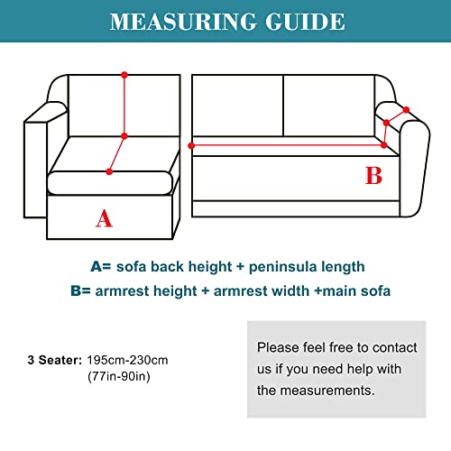 Jin Le Couch Cover L Shape Sectional Sofa Cover Sofa Slipcover Furniture Protector Couch Slipcover For L-Shape Sofa Soft Stretch Slipcovers With 2Pcs Pillowcases (3 Seater And 3 Seater, Grayish Blue) #TOP2