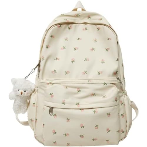Sac à dos imperméable grande capacité avec pendentif ours pour filles