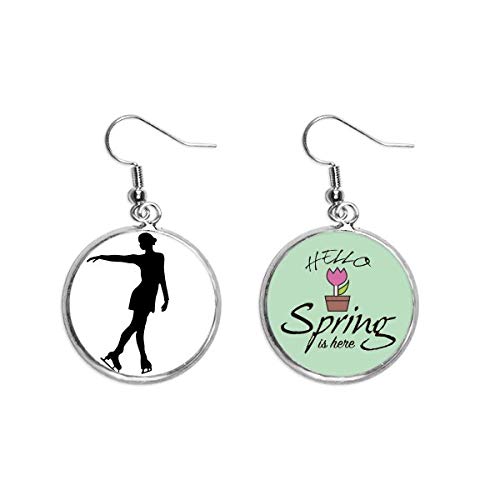 Pendientes de patinaje femenino ligeros para evitar alergias en invierno y primavera