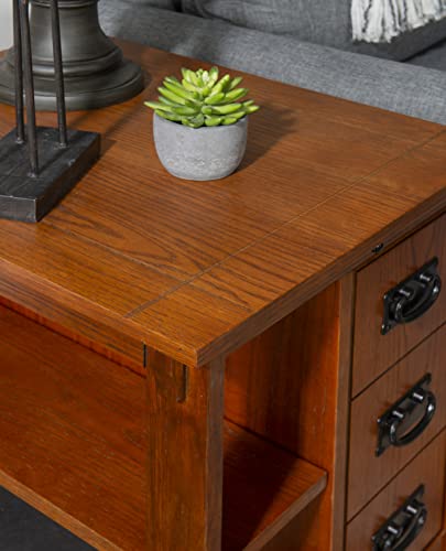 Powell Furniture Mission Oak Powell Magazine Cabinet Table, 22.5"L X 18.125"W X 24"H #TOP3