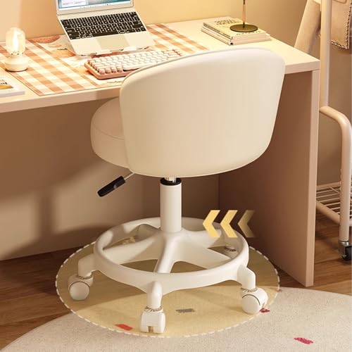 Tabouret de coiffure vert réglable et roulant pour salon et bureau - 3