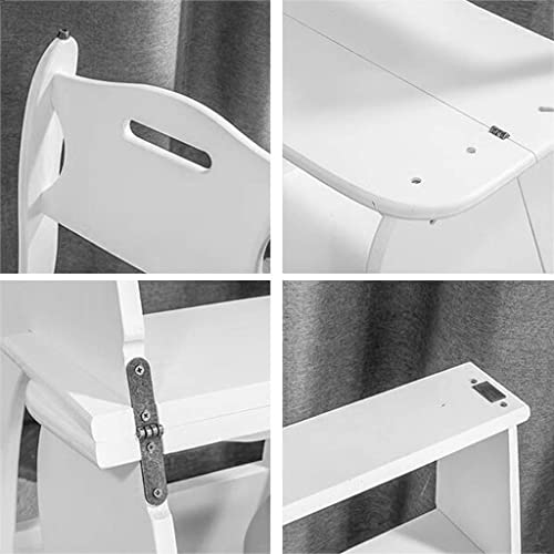 Silla plegable de madera maciza convertible en escalera de 4 peldaños para cocina 5