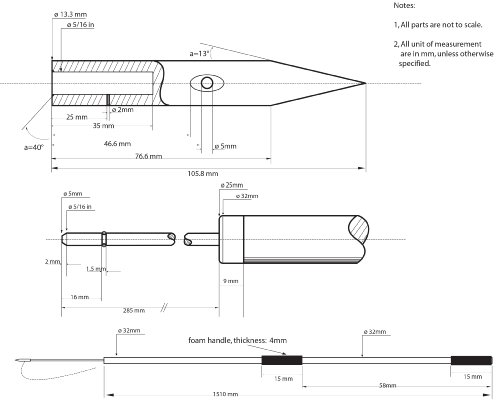 KUFA Floatable Aluminum Harpoon with detachable head, Total length:70" HP-1 - Thumbnail 5