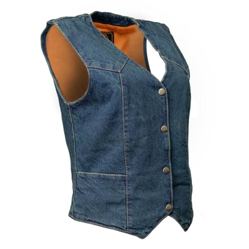 Image of Milwaukee Leather Women's Premium Denim Motorcycle Rider Vest | MDL